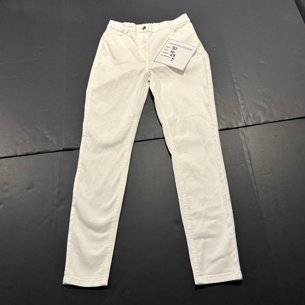 MASAI Women's Size S White/Cream Cotton Blend Elastic Waistband Casual Pants